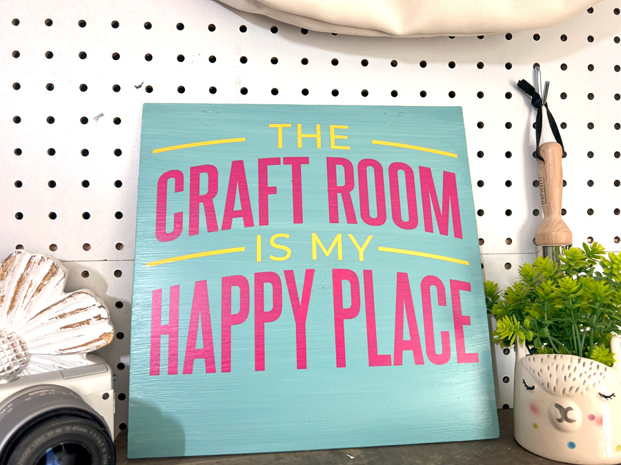 the craft room is my happy place sign